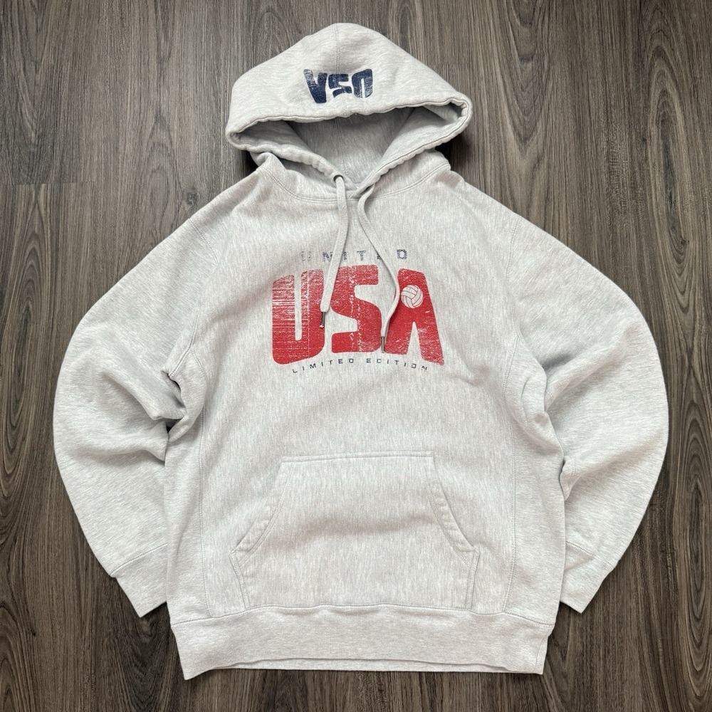 United Lucky Dog Volleyball Independent Trading Company Men's Medium Gray Hoodie